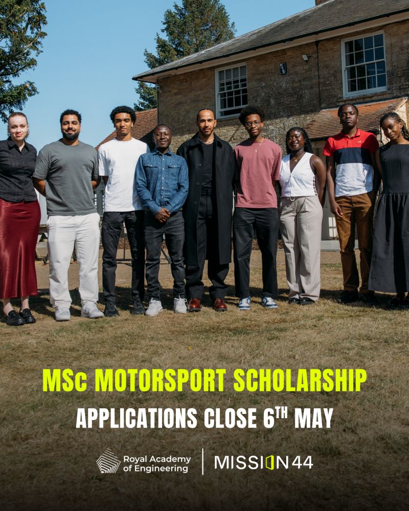 Apply Now for Fully Funded MSc Motorsport Scholarship with Mission 44 and Royal Academy of Engineering | Populer Platform