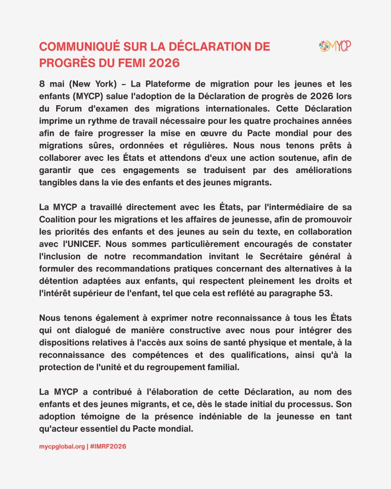 Image 2 - Migration Youth & Children Platform's Statement on Progress Declaration Adoption | Populer Platform