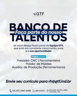 Join GTF Ferramentaria's Expanding Team: Apply for CNC Machinist, Toolmaker, and More! | Populer Platform
