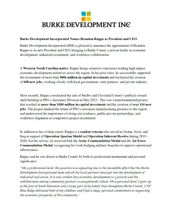 Burke Development Appoints Brandon Ruppe as New President and CEO | Populer Platform
