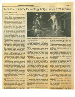 Throwback Thursday: Harmony Castings' 1993 Pittsburgh Business Times Feature | Populer Platform