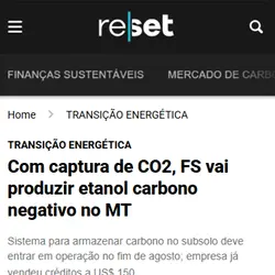 FS to Produce Negative Carbon Ethanol in Mato Grosso via BECCS Technology | Populer Platform