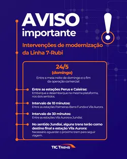 Domingo de Modernização na Linha 7-Rubi: Alterações na Infraestrutura Ferroviária | Populer Platform
