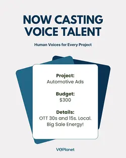 New Voiceover Job Available at VOPlanet.com - Audition Now! | Populer Platform
