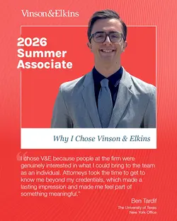 Why Benjamin Chose Vinson & Elkins: A People-First Culture | Populer Platform