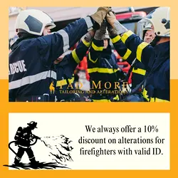 Exclusive 10% Discount for Firefighters at Tad More Tailoring | Populer Platform