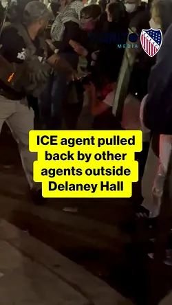 ICE Officer's Aggression Halted by Colleagues Outside Delaney Hall Detention Center | Populer Platform