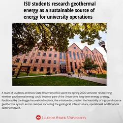 Illinois State University's Geothermal Initiative: A Sustainable Transition | Populer Platform