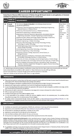 FBR Announces 280 Goods Evaluator Positions in Pakistan: Apply by June 2026 | Populer Platform