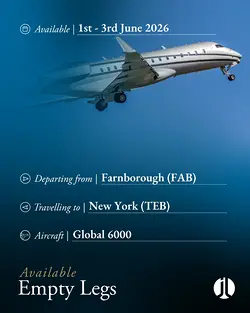 Empty Leg Alert: Global 6000 Charter Opportunity from Farnborough to New York | Populer Platform