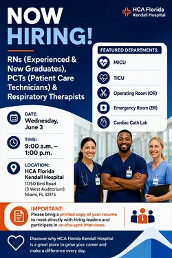 Join HCA Florida Kendall Hospital's Hiring Event for Nursing and Allied Health Careers | Populer Platform