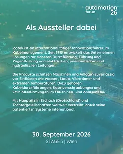 icotek at Automation Forum Vienna 2026: Enhancing Cable Management for Smart Factories | Populer Platform